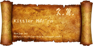 Kittler Míra névjegykártya